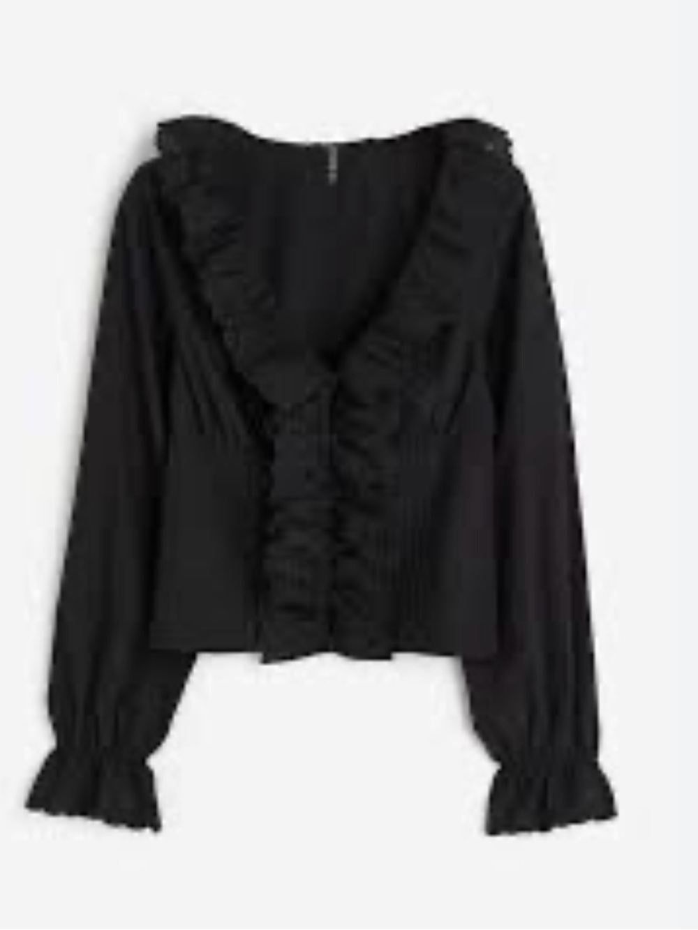 H&M back frill poplin blouse romantic medium